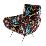 Snakes Padded Armchair | Seletti Wears Toiletpaper | Black
