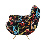 Snakes Padded Armchair | Seletti Wears Toiletpaper | Black