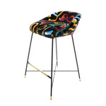 Snakes Padded High Bar Stool | Seletti Wears Toiletpaper | Black