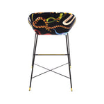 Snakes Padded High Bar Stool | Seletti Wears Toiletpaper | Black