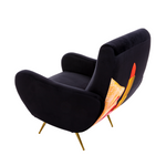 Tongue Padded Armchair | Seletti Wears Toiletpaper | Black