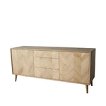 Milano Chevron 3 Drawer Sideboard | Oak