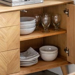 Milano Chevron 3 Drawer Sideboard | Oak