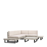 Outdoor Taranto Small Corner Lounge Set | Black & Grey