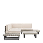 Outdoor Taranto Small Corner Lounge Set | Black & Grey