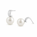 Adriana Pearl Hoop Earrings | Silver Plated