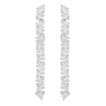 East Long Pendant Earrings | Silver Plated with Cubic Zirconia