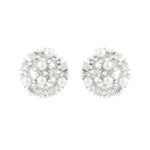 Lucy Glass Pearl Earrings | Silver Plated with Cubic Zirconia