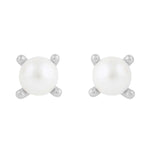 Lucy Glass Pearl Earrings | Silver Plated