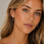 Lucy Pearl Pendant Hoop Earrings | Silver Plated