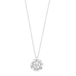 Lucy Glass Pearl Pendant Necklace | Silver Plated with Cubic Zirconia