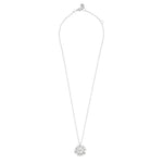 Lucy Glass Pearl Pendant Necklace | Silver Plated with Cubic Zirconia