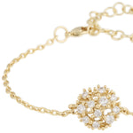 Lucy Sparkling Flower Pendant Bracelet | Gold Plated