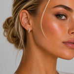 Mayfair Gemstone Hoop Earrings | Silver Plated