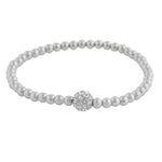 Mysk Elastic Beaded Bracelet | Silver Plated