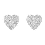 North Mini Heart Earrings | Silver Plated with Cubic Zirconia