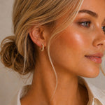 Palma Abstract Hoop Earrings | Gold Plated