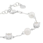 Saga Freshwater Pearl Bracelet | Silver Plated with Cubic Zirconia