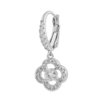 Sally Clover Drop Clip Earrings | Silver Plated