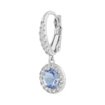 Seine Blue Oval Drop Earrings | Silver Plated with Cubic Zirconia