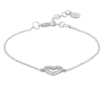 Valentina Heart Chain Bracelet | Silver Plated