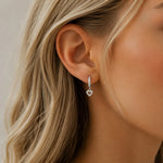 Valentina Heart Pendant Hoop Earrings | Silver Plated