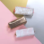 Square Makeup Bag | Pink & White Marble | Medium