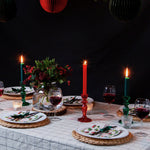 Festive Boho Taper Candle Holder | Red | 16cm