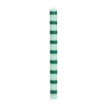 Festive Striped Taper Candle | Green | 28cm