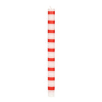 Festive Striped Taper Candle | Red & White | 28cm