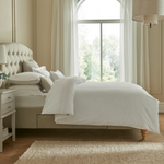 Savile Cord 220 Bed Linen | White/Taupe