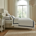 Savile Edge 220 Bed Linen | White/Navy