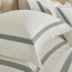 Savile Edge 220 Bed Linen | White/Storm Grey