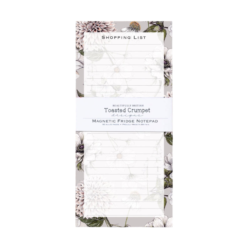 Blanc Floral Magnetic Shopping List