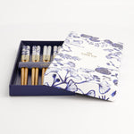Flora Japonica Round Chopstick Set | Blue & White | 5 Piece
