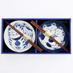 Kawaii Cat Couple Tayo Bowl & Chopsticks Set | 4 Piece