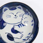 Kawaii Cuddling Cats Tayo Bowl | Blue & White | 15cm
