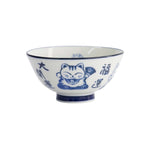 Kawaii Lucky Cat Rice Bowl | Blue & White | 12cm