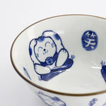 Kawaii Wise Cat Tayo Bowl | Blue & White | 15cm