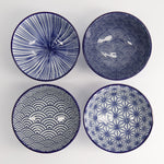 Nippon Mixed Rice Bowl Gift Set | Blue & White | 4 Piece