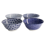 Nippon Mixed Tayo Bowl Set | Blue & White | 4 Piece