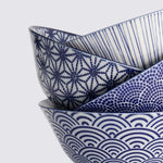 Nippon Mixed Tayo Bowl Set | Blue & White | 4 Piece