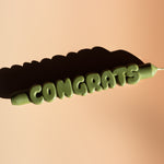 'Congrats' Taper Candle | Olive