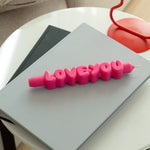 'Love You' Taper Candle | Pink