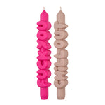 Anger Management Taper Candles | Pink/Cream | Set of 2