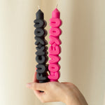Mixed Signals Taper Candles | Black/Pink | Set of 2