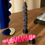 Mixed Signals Taper Candles | Black/Pink | Set of 2