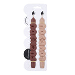 Mixed Signals Taper Candles | Mocha/Cream | Set of 2