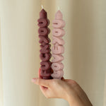 Mixed Signals Taper Candles | Mocha/Cream | Set of 2