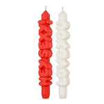 Sweet Talk Taper Candles | Orange/White | Set of 2